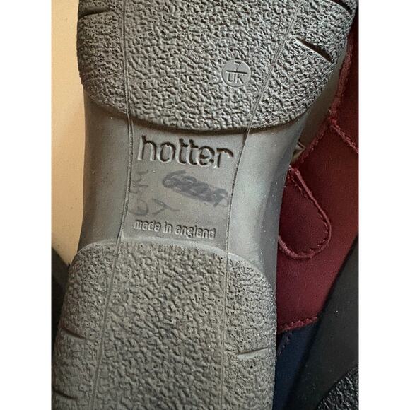 Hotter Shake Mary Jane Flats Women’s Size 9 Burgundy Black Leather Comfort Shoes - Picture 7 of 7